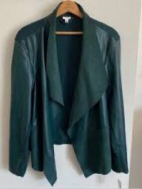 Dress barn faux leather and suede lightweight jacket